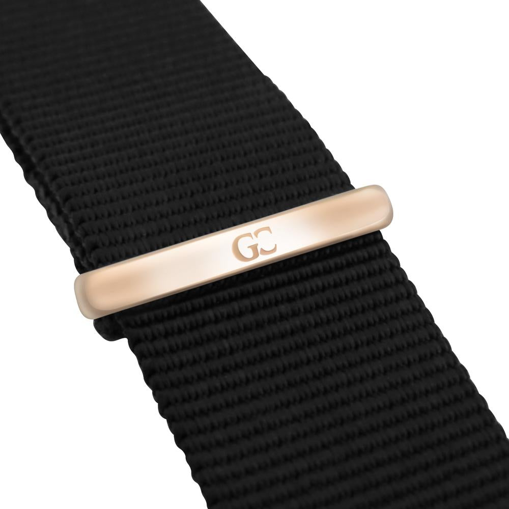 36mm Bleecker TL13674 Black Rose Gold Black Nylon Nato Strap Band Women's Watch