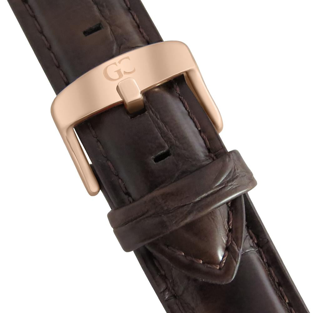 36mm Madison TL13612 White Rose Gold Brown Crocodile Leather Women's Watch