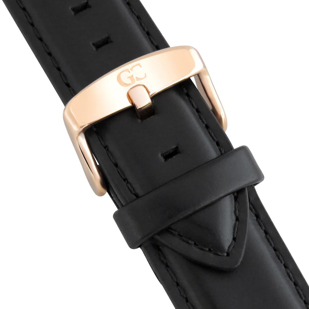 40mm Webster TL14020 Black Rose Gold Black Leather Strap Men's Watch