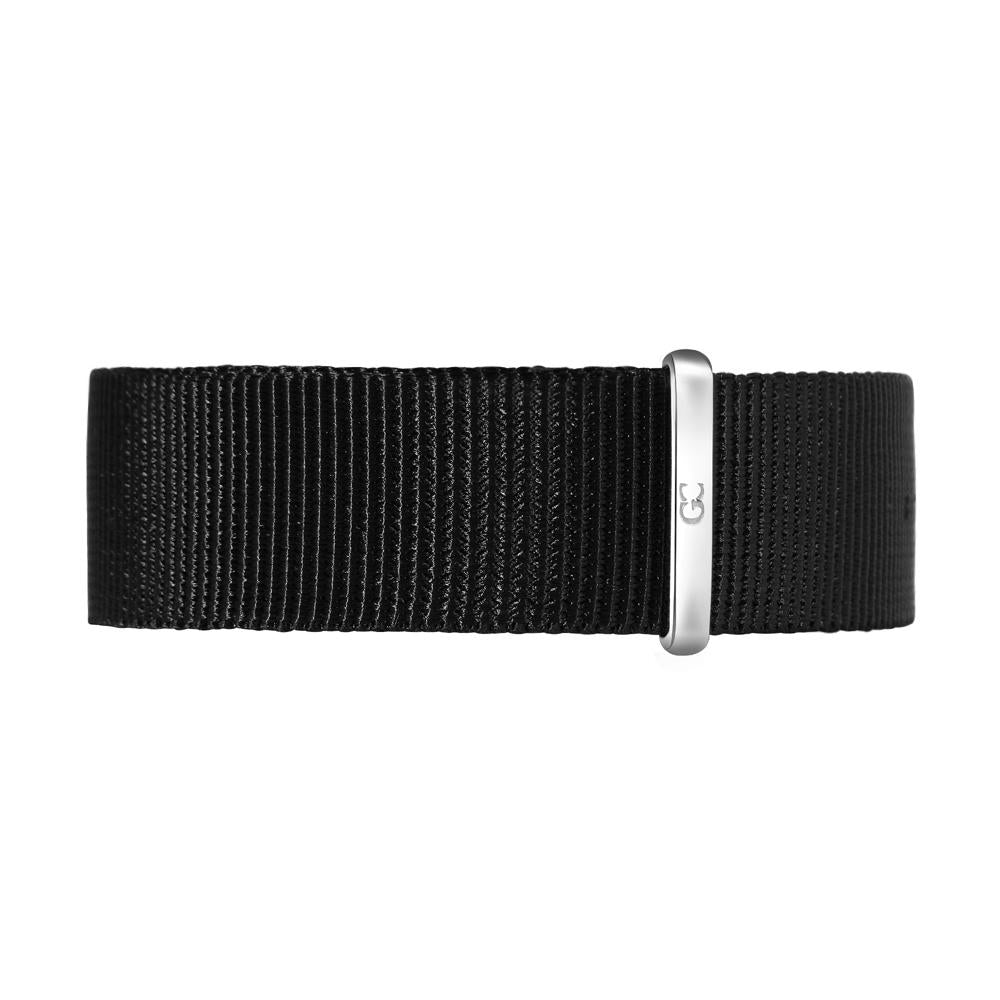 18mm black nylon nato strap silver Buckle Watch Band Strap Women's
