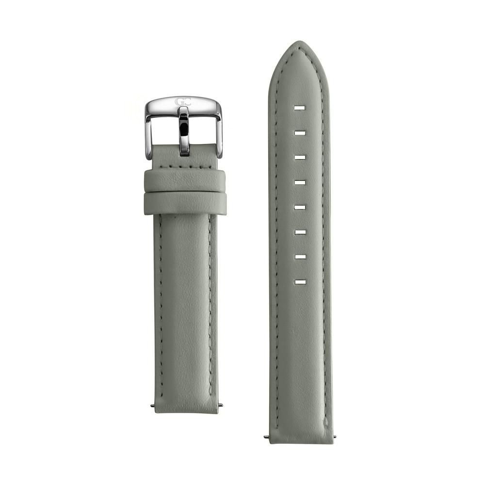 18mm light gray leather silver Buckle Watch Band Strap Women's