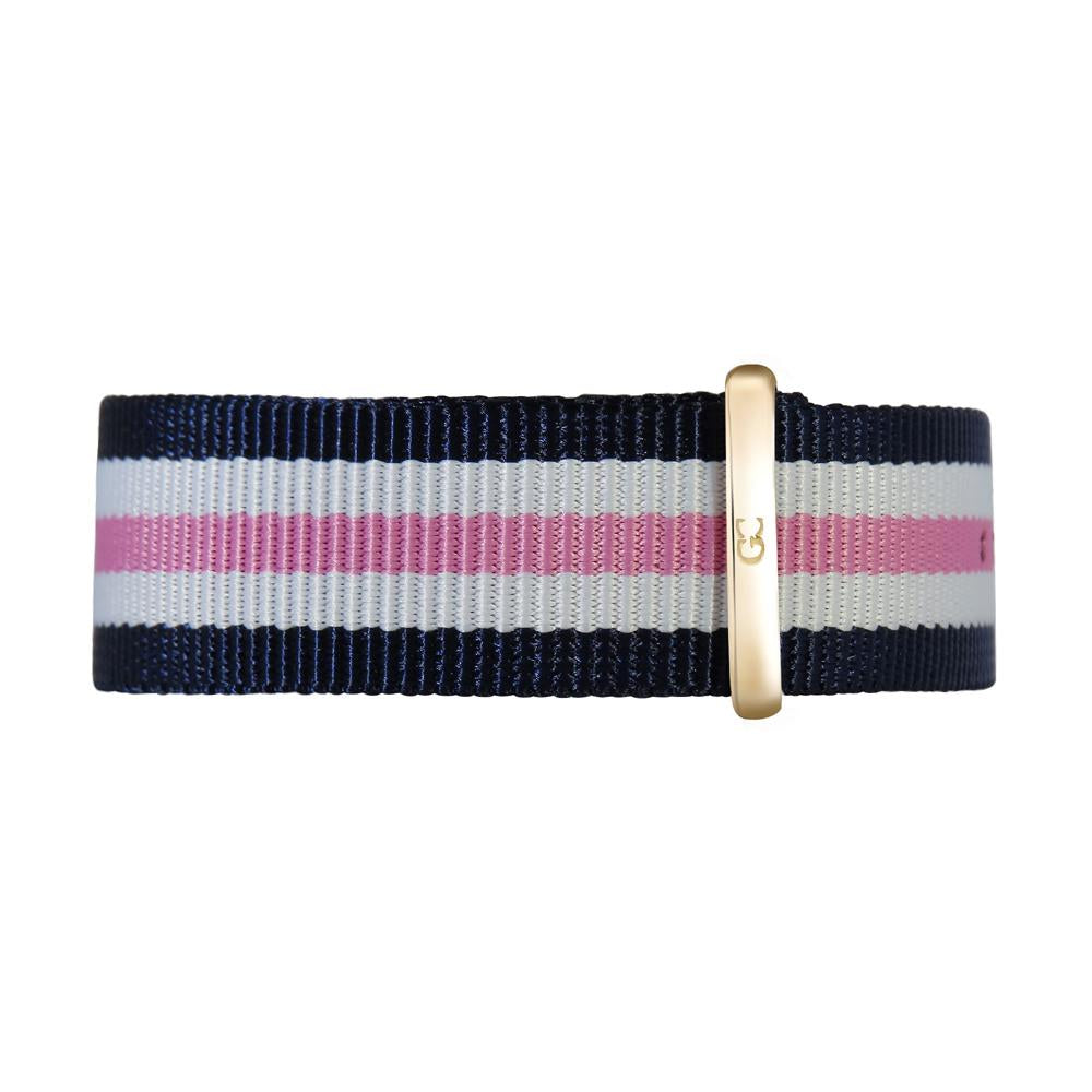 18mm navy blue white pink nylon nato strap rose gold Buckle Watch Band Strap Women's