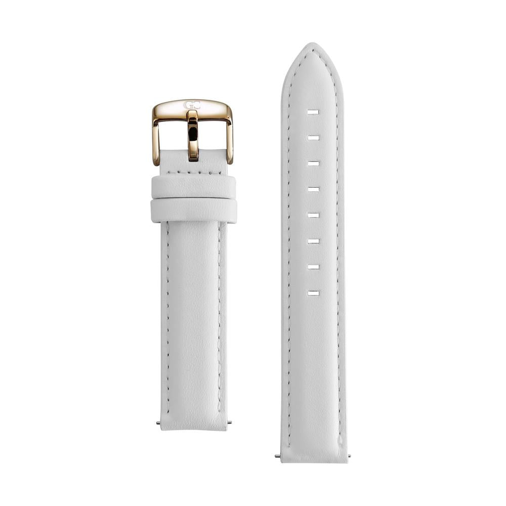 18mm white leather rose gold Buckle Watch Band Strap Women's