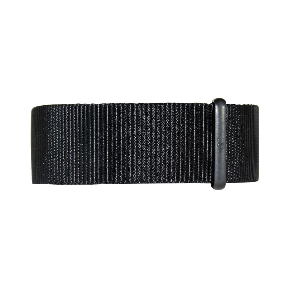 20mm Black Nylon Nato Black Buckle Watch Band Strap Men's