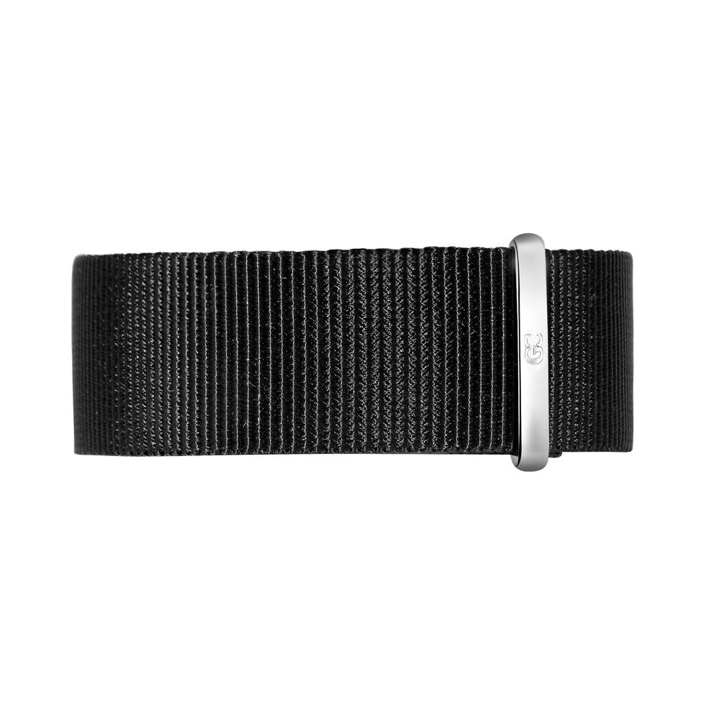 20mm Black Nylon Nato Silver Buckle Watch Band Strap Men's