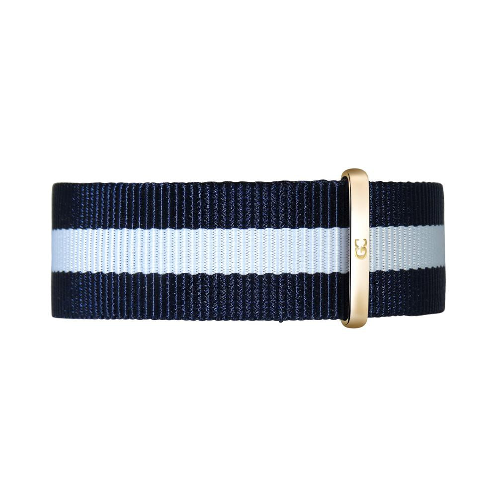 20mm Navy Blue White Nylon Nato rose gold Buckle Watch Band Strap Men's