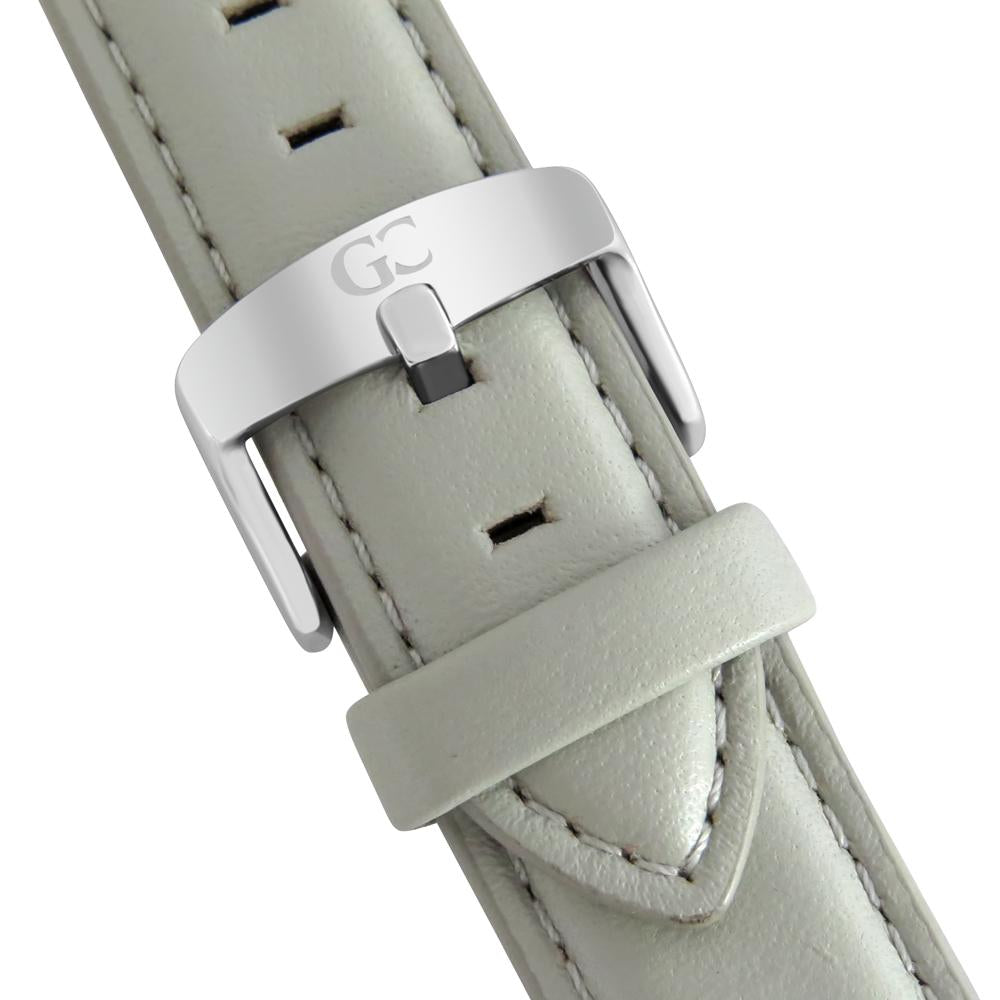 36mm Chrystie TL13615 White Silver Light Gray Leather Women's Watch