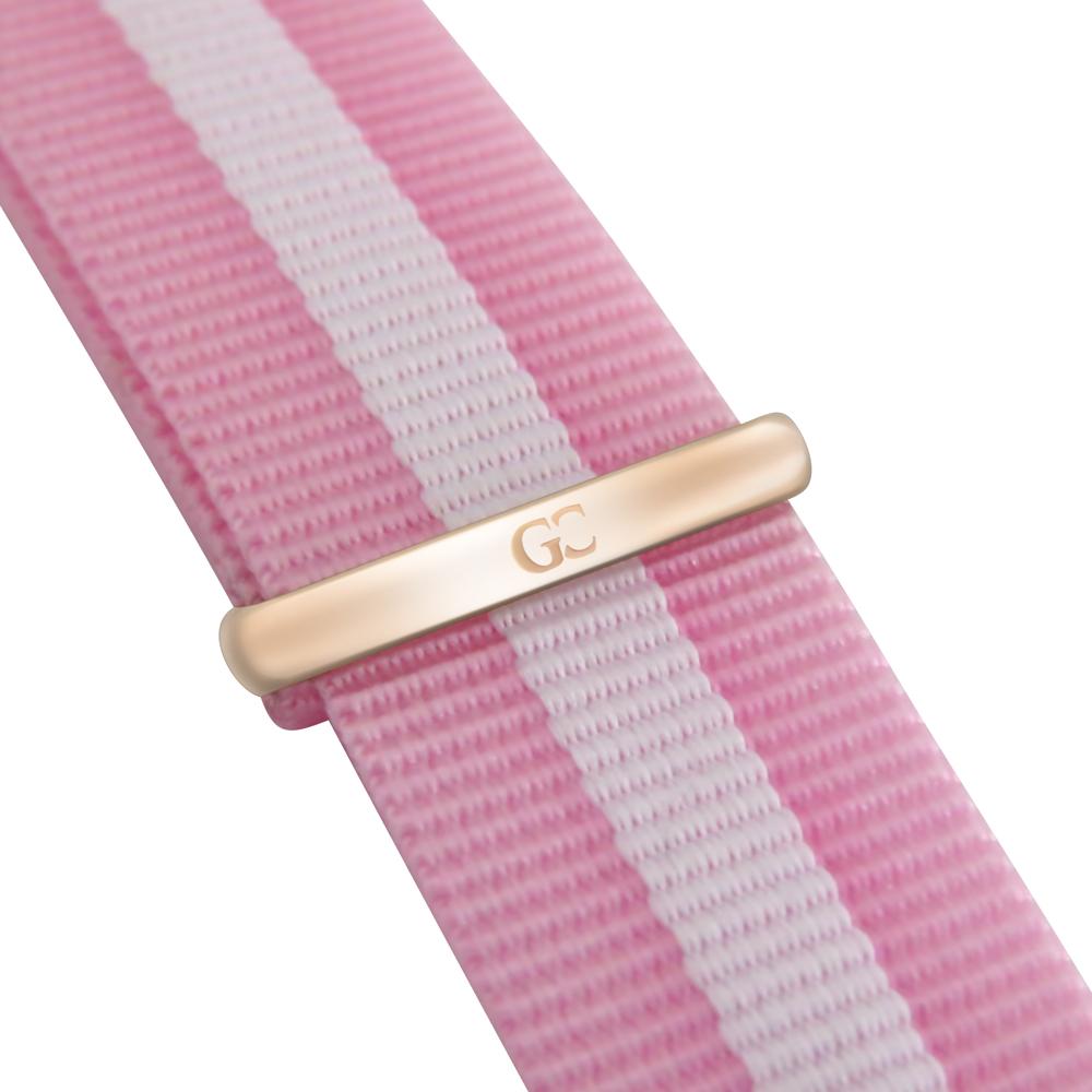36mm Albany TL13626 White Rose Gold Pink White Mesh Nylon Nato Strap Women's Watch