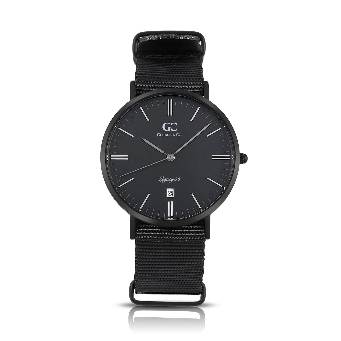 36mm Amsterdam TL13677 Black Black Black Nylon Nato Strap Band Women's Watch