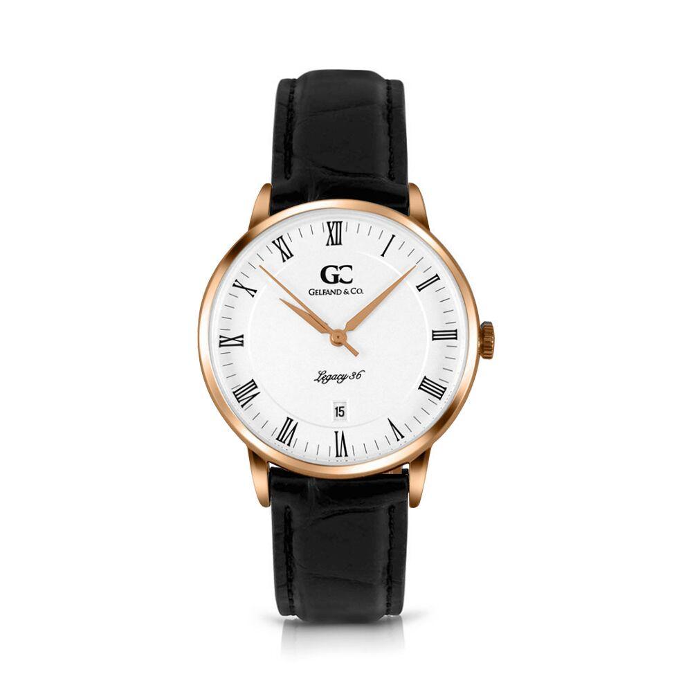 36mm Carmine RN13604 White Rose Gold Black Crocodile Leather Women's Watch