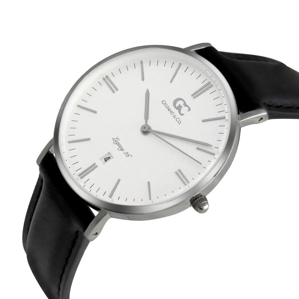 36mm Chelsea TL13601 White Silver Black Leather Women's Watch