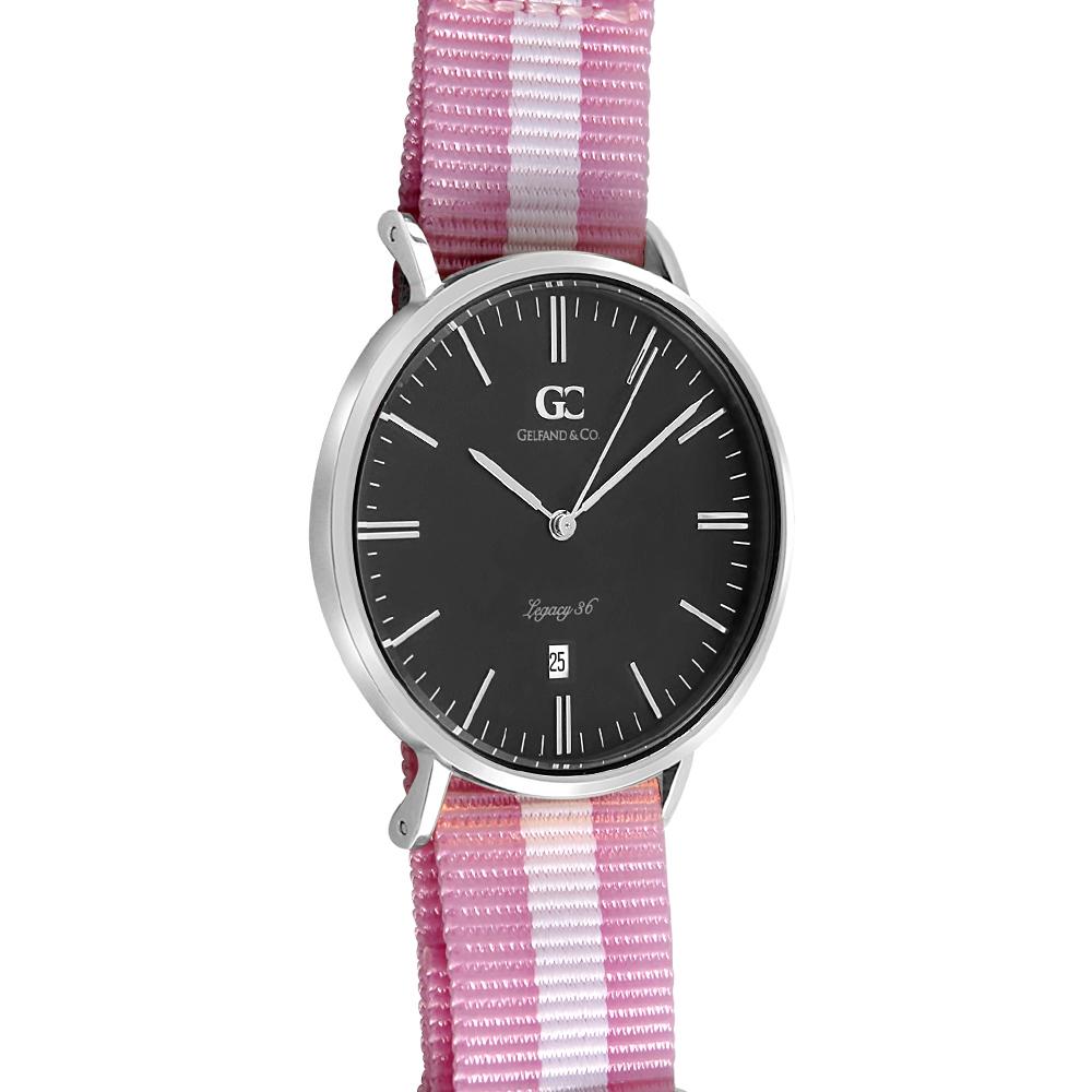 36mm Cornelia TL13671 Black Silver White Pink Nylon Nato Strap Band Women's Watch