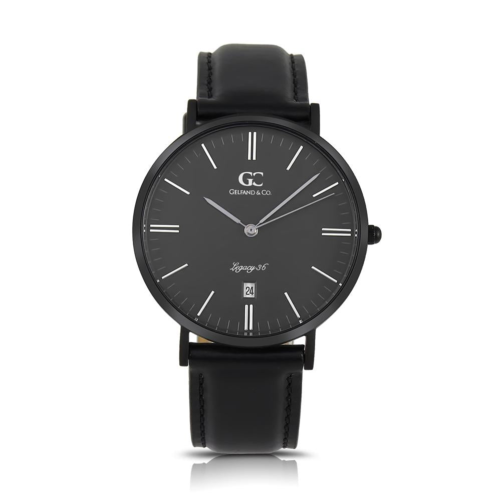 36mm Empire TL13675 Black Black Black Leather Strap Band Women's Watch