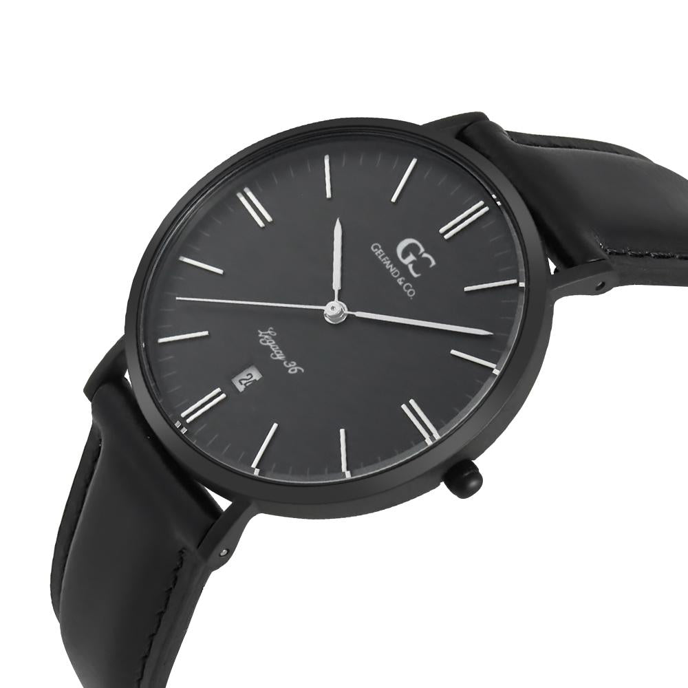 36mm Empire TL13675 Black Black Black Leather Strap Band Women's Watch