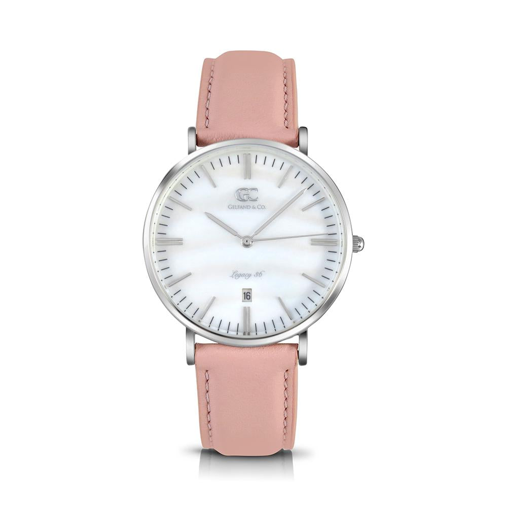 36mm Mulberry TL13633 White Pearl Silver Brown Leather Women's Watch