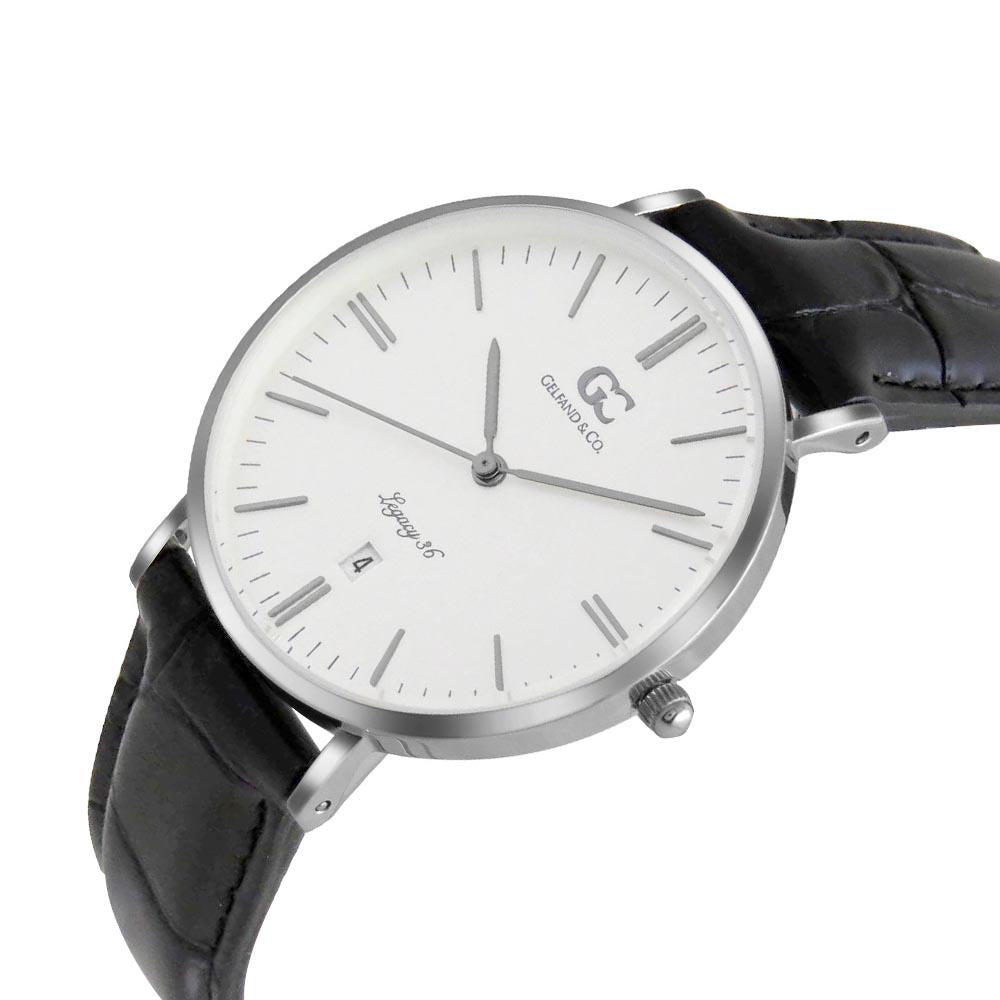 36mm Murray TL13603 White Silver Black Crocodile Leather Women's Watch