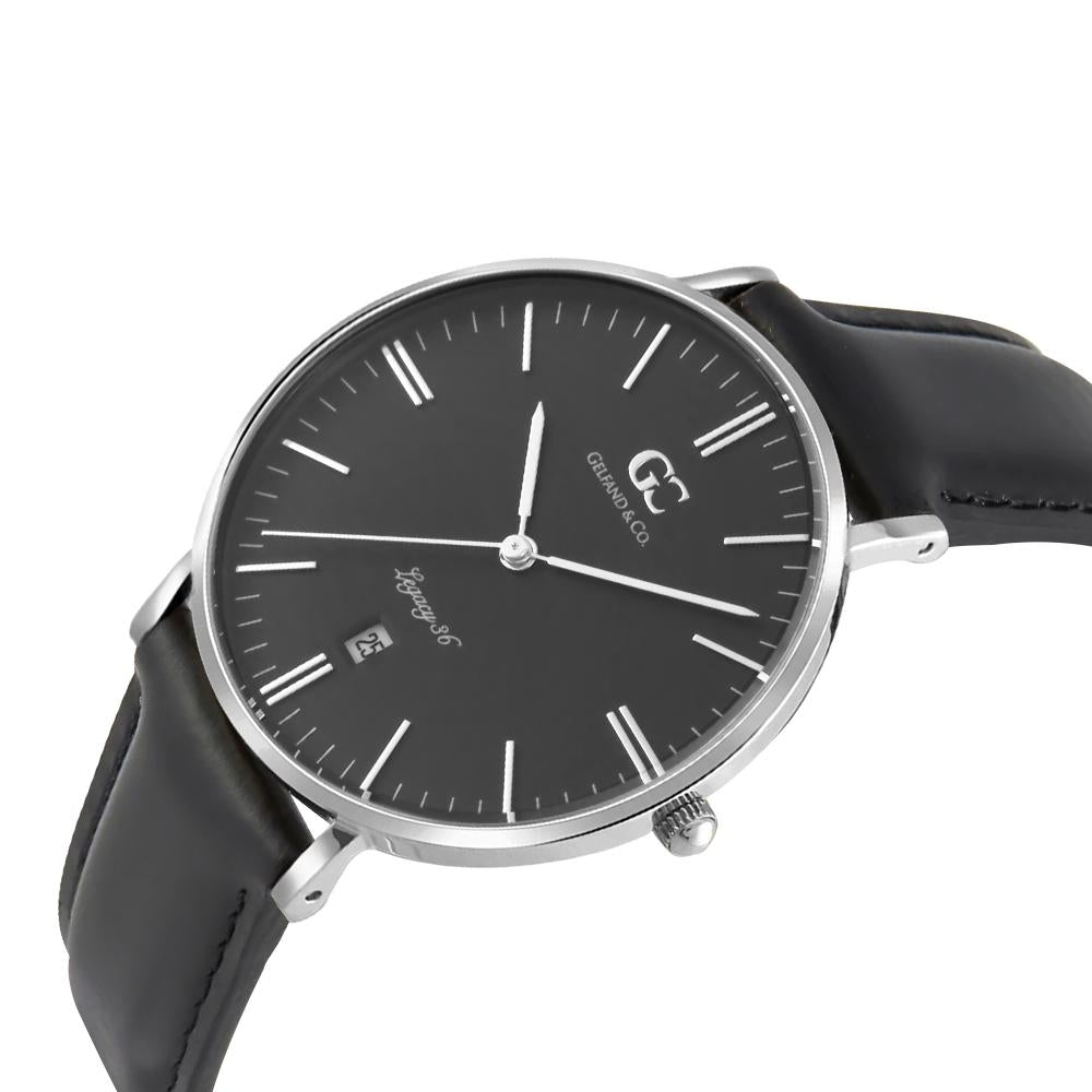 36mm Varick TL13661 Black Silver Black Leather Strap Women's Watch