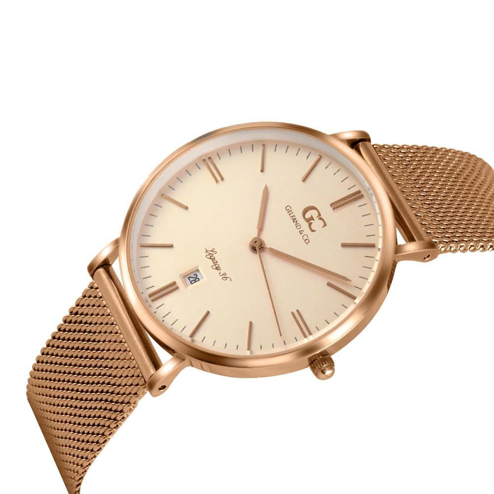 36mm Waverly TL13656 Peach Rose Gold Mesh Band Strap Women's Watch