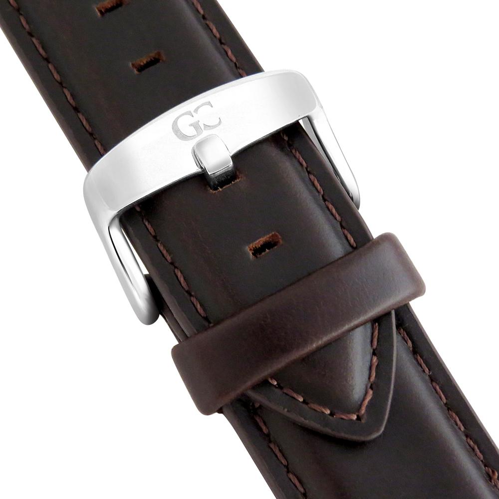 40mm Ludlow TL14009 White Silver Dark Brown Leather Men's Watch