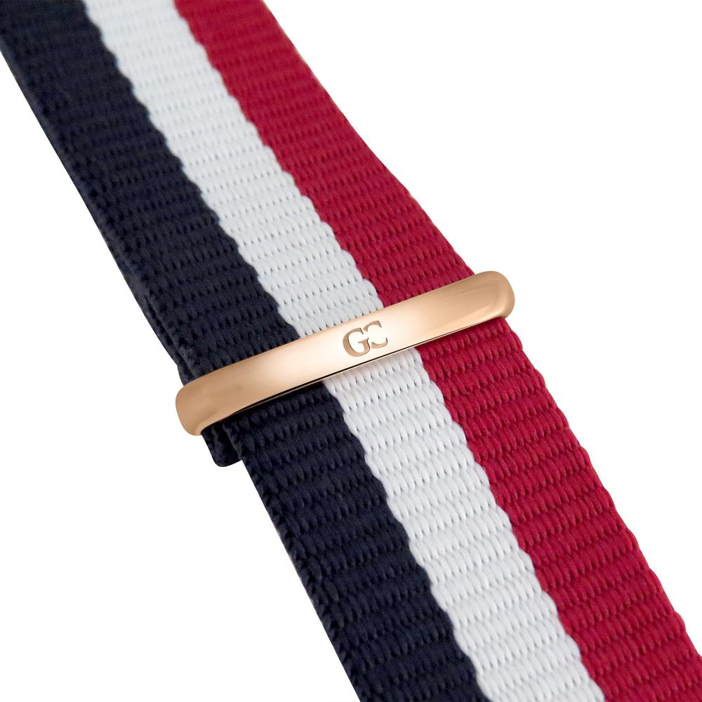 40mm Irving TL14018 White Red Navy Blue Rose Gold Nylon Nato Band Strap Men's Watch