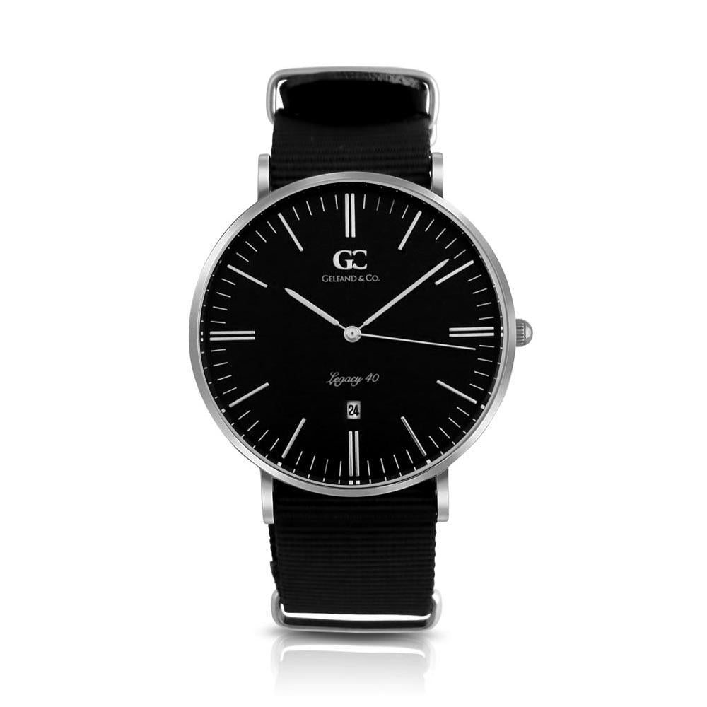 40mm Columbia TL14031 Black Silver Black Nato Nylon Band Strap Men's Watch