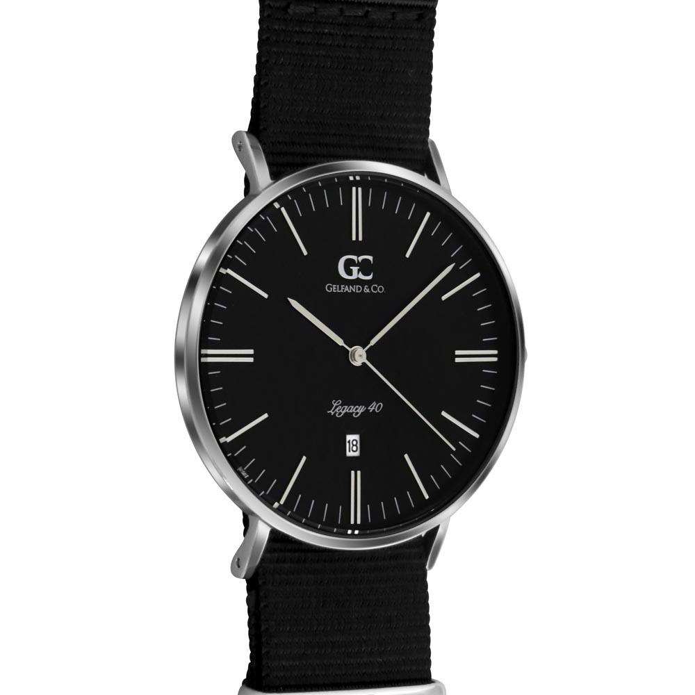 40mm Columbia TL14031 Black Silver Black Nato Nylon Band Strap Men's Watch