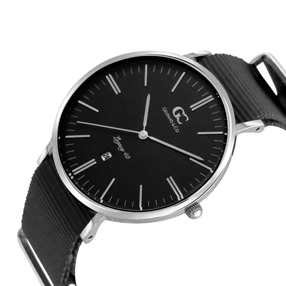 40mm Columbia TL14031 Black Silver Black Nato Nylon Band Strap Men's Watch