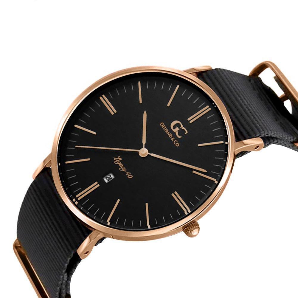 40mm Columbia TL14032 Black Rose Gold Black Nato Nylon Band Strap Men's Watch