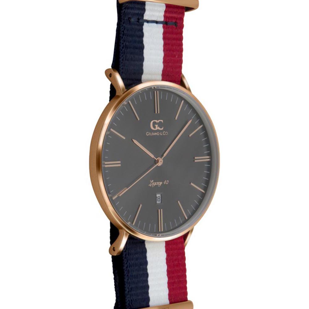 40mm Harrison TL14045 Grey Metallic Rose Gold White Red Navy Blue Nylon Nato Band Strap Men's Watch