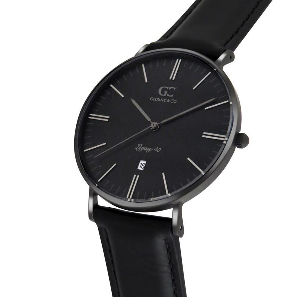 40mm Mercer TL14033 Black Black Black Leather Men's Watch