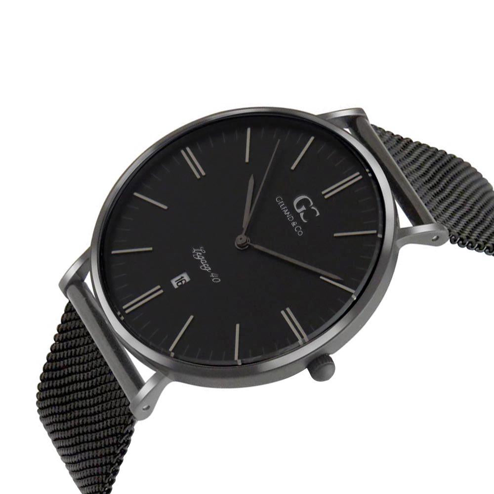 40mm Monroe TL14034 Black Black Black Mesh Strap Men's Watch