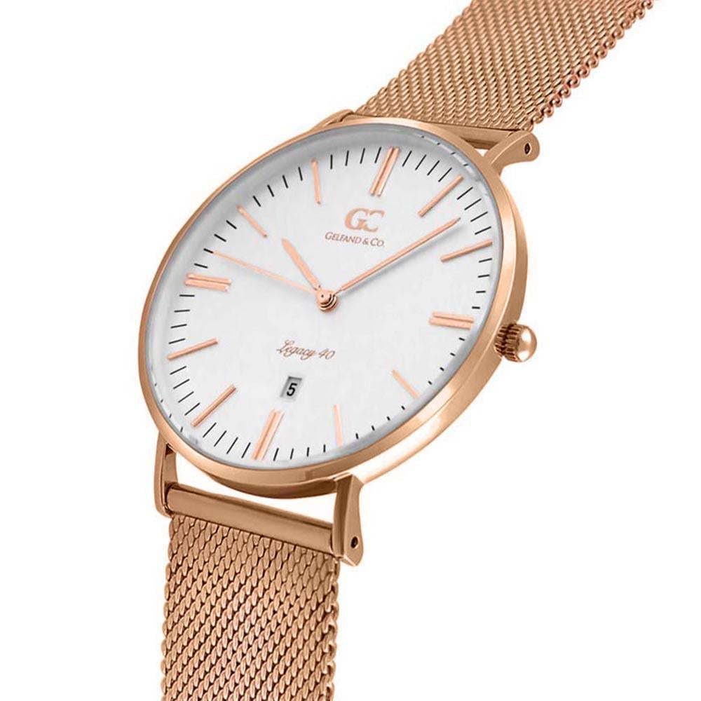 40mm Rivington TL14014 White Rose Gold Mesh Strap Band Men's Watch