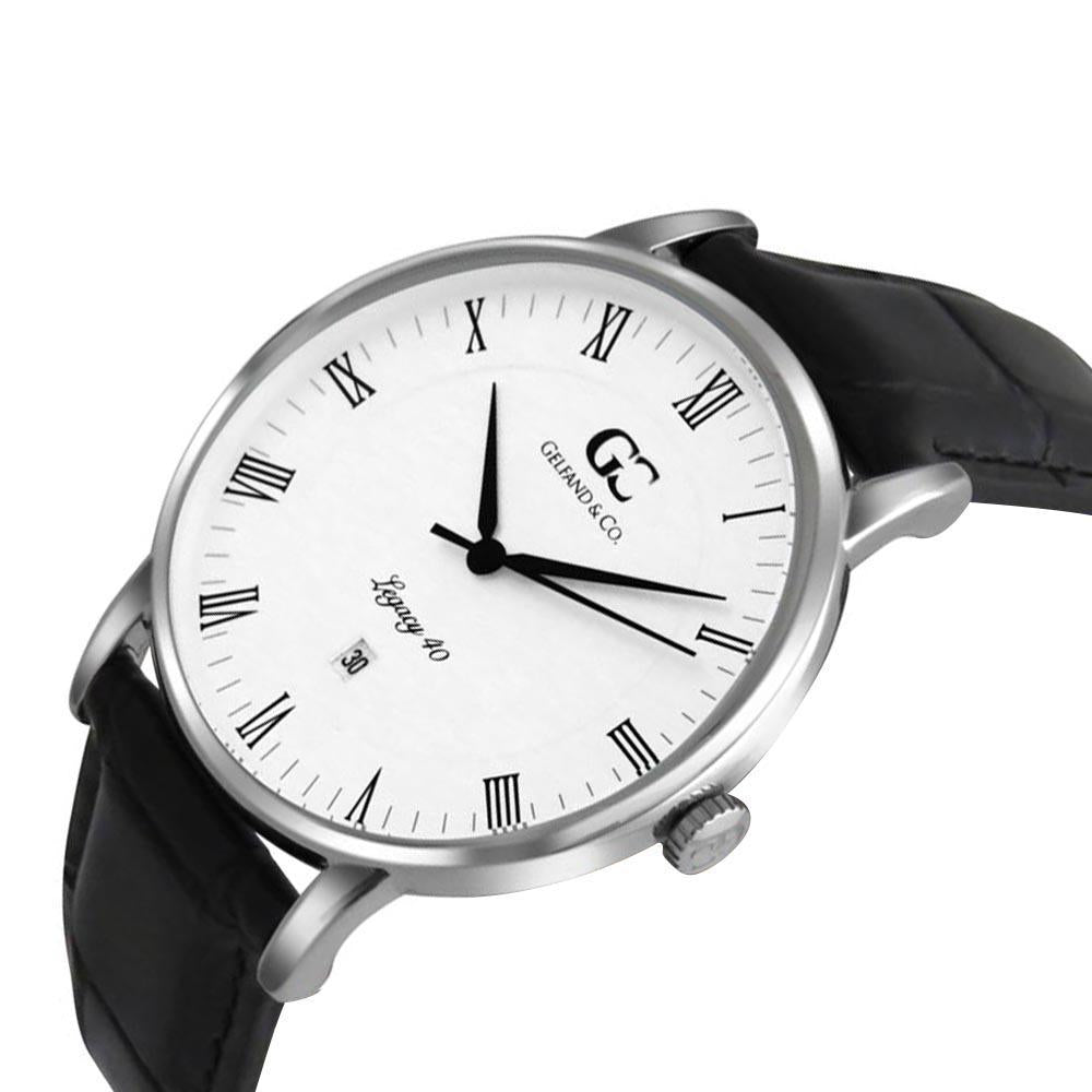 40mm Vandam RN14003 White Silver Black Crocodile Leather Men's Watch