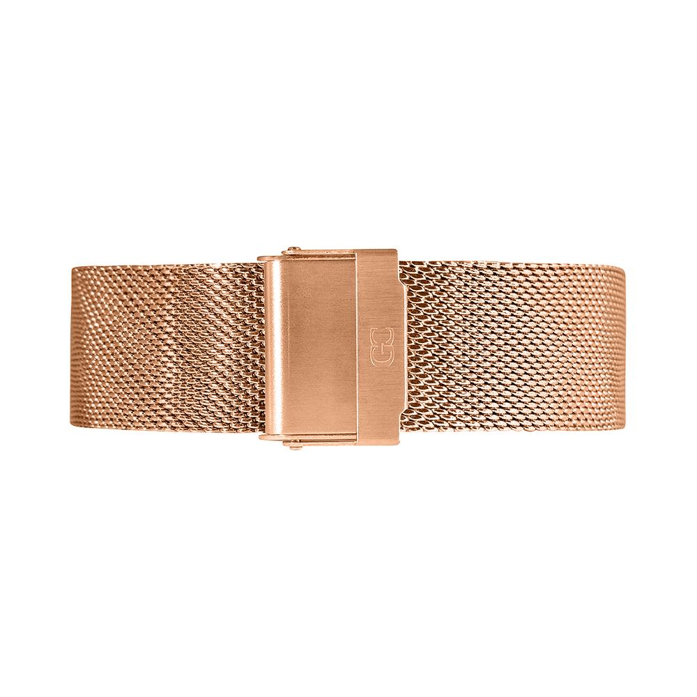 20mm rose gold mesh Buckle Watch Band Strap Men's